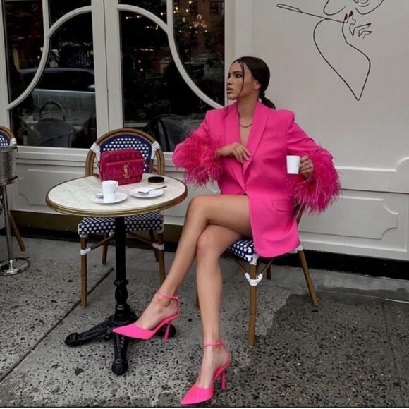 Shoes - Zara Neon Pink High Heels Size 7